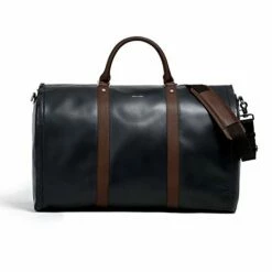 Men's Black And Brown Garment Weekender Bag Project 11 By Hook & Albert