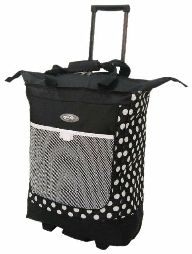 Olympia Luggage Rolling Printed Shopper Tote, Black, One Size 4 Olympia Luggage Rolling Printed Shopper Tote, Black, One Size - Image 2