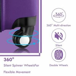 Goplus 20" ABS Carry On Luggage Expandable Hardside Travel Bag Trolley Rolling Suitcase GLOBALWAY (Purple) 18 Goplus 20" ABS Carry On Luggage Expandable Hardside Travel Bag Trolley Rolling Suitcase GLOBALWAY (Purple) -Luggage Sales Shop 41vJBS St5L