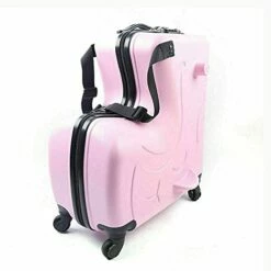Fetcoi 20" Travel Luggage Rolling Suitcase Ride On Cartoon Luggage ABS+PU Unisex Case Pink -Luggage Sales Shop 41vuL8ZuInS