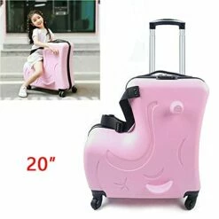 Fetcoi 20" Travel Luggage Rolling Suitcase Ride On Cartoon Luggage ABS+PU Unisex Case Pink -Luggage Sales Shop 41wPSdgvO4S