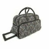 Tribal Paisley Floral Medallion Design Rolling Lightweight Carry On Duffel Bag, Lush Modern -Luggage Sales Shop 51 Sc7esaML