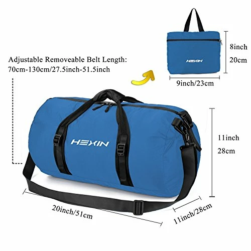 HEXIN Carry On Bag Travel Duffel Tote Unisex Weekender Bag Blue 5 HEXIN Carry On Bag Travel Duffel Tote Unisex Weekender Bag Blue - Image 3