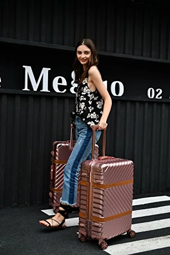 Sondre X Luggage Rolling Wheels Old Fashion Trunk Suitcase PC ABS Spinner Hardshell Carry On With TSA Lock 20" 24" 26" 29"(White) 10 Sondre X Luggage Rolling Wheels Old Fashion Trunk Suitcase PC ABS Spinner Hardshell Carry On With TSA Lock 20" 24" 26" 29"(White) - Image 8