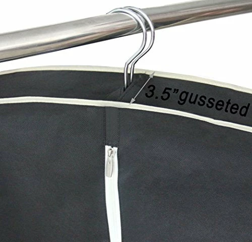 MISSLO Breathable 54" Suit Dress Black Garment Bag Gusseted, 2 Pack 7 MISSLO Breathable 54" Suit Dress Black Garment Bag Gusseted, 2 Pack - Image 5