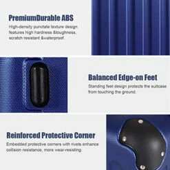 Goplus 3Pcs Luggage Set, Hardside Travel Rolling Suitcase, 20/24/28 Rolling Luggage Upright, Hardshell Spinner Luggage Set With Telescoping Handle, Coded Lock Travel Trolley Case (Dark Blue) 14 Goplus 3Pcs Luggage Set, Hardside Travel Rolling Suitcase, 20/24/28 Rolling Luggage Upright, Hardshell Spinner Luggage Set With Telescoping Handle, Coded Lock Travel Trolley Case (Dark Blue) -Luggage Sales Shop 517p03fBbbL