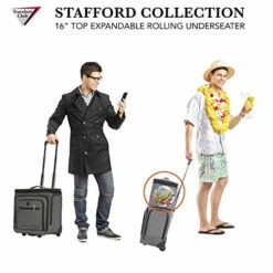 Travelers Club Luggage 16" Top Expandable Rolling Underseater W/USB Port, Dark Gray Suitcase, -Luggage Sales Shop 5180yPgM4AL