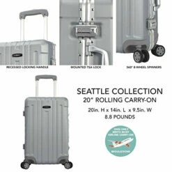 TPRC Seattel Hardside Rolling Carry-On Luggage, Silver, 20-Inch -Luggage Sales Shop 519AV3cgfGL