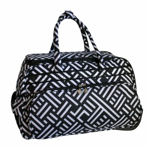 Jenni Chan Signature Deluxe Carry-All Rolling Duffel, Black/White, One Size 4 Jenni Chan Signature Deluxe Carry-All Rolling Duffel, Black/White, One Size - Image 2