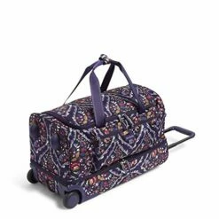 Vera Bradley Women's Duffle Luggage Lighten Up Foldable Duffel Rolling Suitcase, Foxwood Meadow, One Size -Luggage Sales Shop 51B7sLrV8nL