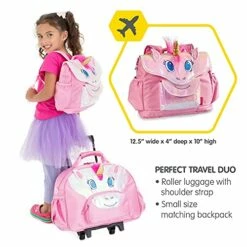 Bixbee Kids Rolling Suitcase And Backpack Set, Shark Luggage For Girls & Boys With Wheels, Telescoping Handle, Adjustable Straps And Pockets - Carry On Bag & Backpack For Airport & Travel Set Of 2 -Luggage Sales Shop 51BDHPufIgS