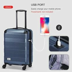 Verdi Luggage Set 3 Piece - Lightweight With USB Port Hardside Carry On Suitcase - Includes Expandable 20 Inch Carry On, 24In/TSA-Approved Lock 28In Checked Bag With 8-Wheel Rolling Spinner -Luggage Sales Shop 51BcP 8DAaL