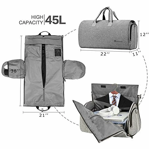 Convertible Garment Bag With Shoulder Strap, Modoker Carry On Garment Duffel Bag For Men Women - 2 In 1 Hanging Suitcase Suit Travel Bags 4 Convertible Garment Bag With Shoulder Strap, Modoker Carry On Garment Duffel Bag For Men Women - 2 In 1 Hanging Suitcase Suit Travel Bags - Image 2