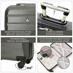 Large Capacity Maximum Allowance 22x14x9 Built-in TSA Airline Approved Delta United Southwest Carry On Luggage Trolley Rolling Suitcase Body Size 19.3x14x9in | Small Hard Shell Underseat Bag 16x10x8in 18 Large Capacity Maximum Allowance 22x14x9 Built-in TSA Airline Approved Delta United Southwest Carry On Luggage Trolley Rolling Suitcase Body Size 19.3x14x9in | Small Hard Shell Underseat Bag 16x10x8in -Luggage Sales Shop 51Bgho837lL