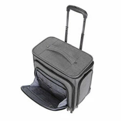 Travelers Club Luggage 16" Top Expandable Rolling Underseater W/USB Port, Dark Gray Suitcase, -Luggage Sales Shop 51BzeaSdboL