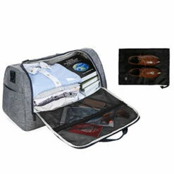 BAGSMART Travel Duffel Bag Large Weekender Bag Carry-on Luggage With Shoe Bag 40L, Grey -Luggage Sales Shop 51C7OvJYx6L