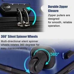 Goplus 3Pcs Luggage Set, Hardside Travel Rolling Suitcase, 20/24/28 Rolling Luggage Upright, Hardshell Spinner Luggage Set With Telescoping Handle, Coded Lock Travel Trolley Case (Dark Blue) 15 Goplus 3Pcs Luggage Set, Hardside Travel Rolling Suitcase, 20/24/28 Rolling Luggage Upright, Hardshell Spinner Luggage Set With Telescoping Handle, Coded Lock Travel Trolley Case (Dark Blue) -Luggage Sales Shop 51CZW HIFqL