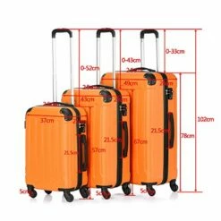 SSLine 3 Piece Luggage Sets Hardshell Spinner Luggages Swivel Wheels Suitcase Portable Rolling Trolley Case - 20" 24" 28" Spinner Suitcases Orange -Luggage Sales Shop 51CzMzS5gWL