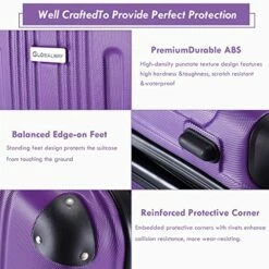 Goplus 20" ABS Carry On Luggage Expandable Hardside Travel Bag Trolley Rolling Suitcase GLOBALWAY (Purple) 15 Goplus 20" ABS Carry On Luggage Expandable Hardside Travel Bag Trolley Rolling Suitcase GLOBALWAY (Purple) -Luggage Sales Shop 51EXEMNlPHL