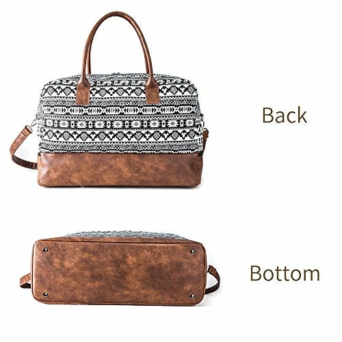 MyMealivos Canvas Weekender Bag, Overnight Travel Carry On Duffel Tote With Shoe Pouch (black) 8 MyMealivos Canvas Weekender Bag, Overnight Travel Carry On Duffel Tote With Shoe Pouch (black) - Image 6