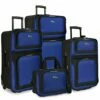 U.S. Traveler New Yorker Lightweight Softside Expandable Travel Rolling Luggage Set, Blue, 4-Piece (15/21/25/29) -Luggage Sales Shop 51FLRvBsCjL