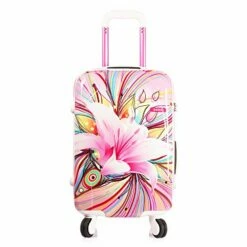 AO WEI LA OW Tourist Luggage Carry On Luggage With Spinner Wheels Rolling Suitcase For Women And Girls, Ascending Gardens Flowers (Pink ,20 Inch) -Luggage Sales Shop 51GRGZq8hPL