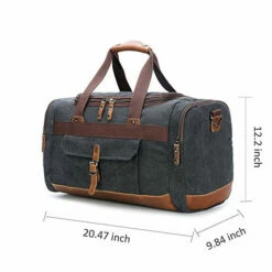 BLUBOON Travel Duffel Bag Canvas Weekender Overnight Carry-on Luggage With Genuine Leather Trim For 12 BLUBOON Travel Duffel Bag Canvas Weekender Overnight Carry-on Luggage With Genuine Leather Trim For -Luggage Sales Shop 51HCq 2BtEScL