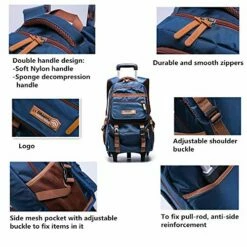 C-Xka Nylon Rolling Backpack Carry-On Luggage Travel Duffel Bag Wheeled Book Bag Detachable Dual 11 C-Xka Nylon Rolling Backpack Carry-On Luggage Travel Duffel Bag Wheeled Book Bag Detachable Dual -Luggage Sales Shop 51L8a9aYbaL