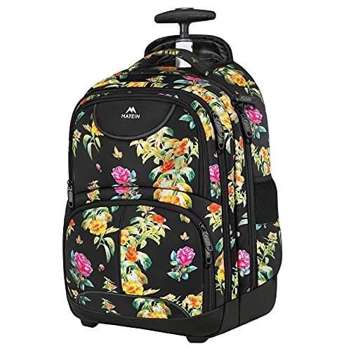 Backpack With Wheels, Travel-friendly Rolling Laptop Backpack For Men Women, MATEIN Freewheel Carry On Luggage Business Bag, Compact College School Student Computer Bag Fit 17 Inch Notebook, Floral 3 Backpack With Wheels, Travel-friendly Rolling Laptop Backpack For Men Women, MATEIN Freewheel Carry On Luggage Business Bag, Compact College School Student Computer Bag Fit 17 Inch Notebook, Floral
