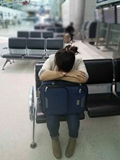 Boardinglbue Rolling Personal Item Under Seat Luggage 18" For American Frontier Spirit Southwest Airlines + Cover (Navy) -Luggage Sales Shop 51PIcEMjjlL