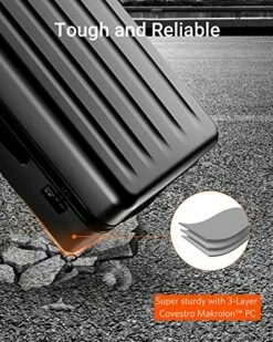 NINETYGO Carry On Luggage 22x14x9 With Spinner Wheels, 100% Polycarbonate Hardside Luggage, Carry On Suitcase With TSA Lock For Travel, Super Durability & Slim Simplistic Design (20-Inch Black) -Luggage Sales Shop 51Q4llEtHjL