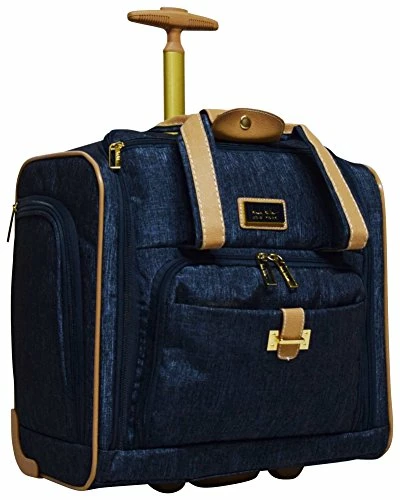 Nicole Miller Underseat Luggage Collection - Small Lightweight 15 Inch Under Seat Bag - Briefcase For Women - Carry On Suitcase With 2- Rolling Spinner Wheels (Paige Navy) 3 Nicole Miller Underseat Luggage Collection - Small Lightweight 15 Inch Under Seat Bag - Briefcase For Women - Carry On Suitcase With 2- Rolling Spinner Wheels (Paige Navy)