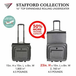 Travelers Club Luggage 16" Top Expandable Rolling Underseater W/USB Port, Dark Gray Suitcase, -Luggage Sales Shop 51Qnw2iu0gL