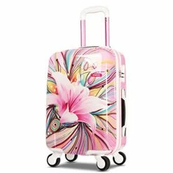 AO WEI LA OW Tourist Luggage Carry On Luggage With Spinner Wheels Rolling Suitcase For Women And Girls, Ascending Gardens Flowers (Pink ,20 Inch) -Luggage Sales Shop 51RtWoSdGdL