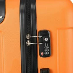 SSLine 3 Piece Luggage Sets Hardshell Spinner Luggages Swivel Wheels Suitcase Portable Rolling Trolley Case - 20" 24" 28" Spinner Suitcases Orange -Luggage Sales Shop 51S1vWq3k6L
