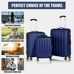 Goplus 3Pcs Luggage Set, Hardside Travel Rolling Suitcase, 20/24/28 Rolling Luggage Upright, Hardshell Spinner Luggage Set With Telescoping Handle, Coded Lock Travel Trolley Case (Dark Blue) 12 Goplus 3Pcs Luggage Set, Hardside Travel Rolling Suitcase, 20/24/28 Rolling Luggage Upright, Hardshell Spinner Luggage Set With Telescoping Handle, Coded Lock Travel Trolley Case (Dark Blue) -Luggage Sales Shop 51S3iy9ggmL