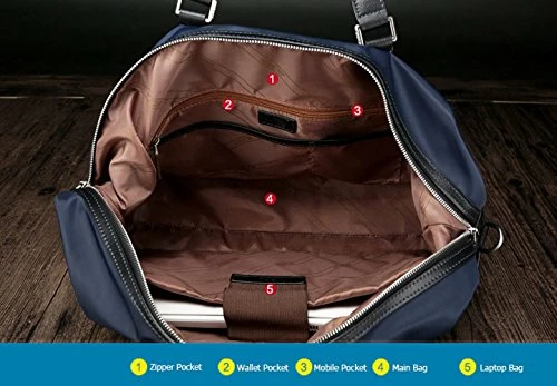 BOPAI-BO | Boston Bag Travel Tote Duffel Bag Carry On Bag Weekender Overnight Bag (Navy) 9 BOPAI-BO | Boston Bag Travel Tote Duffel Bag Carry On Bag Weekender Overnight Bag (Navy) - Image 7