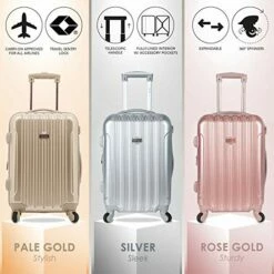 Kensie Women's Alma Hardside Spinner Luggage, Rose Gold, Carry-On 20-Inch 15 Kensie Women's Alma Hardside Spinner Luggage, Rose Gold, Carry-On 20-Inch -Luggage Sales Shop 51UwZTW7yeL