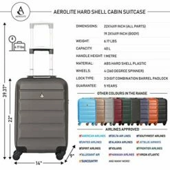 Large Capacity Maximum Allowance 22x14x9 Built-in TSA Airline Approved Delta United Southwest Carry On Luggage Trolley Rolling Suitcase Body Size 19.3x14x9in | Small Hard Shell Underseat Bag 16x10x8in 12 Large Capacity Maximum Allowance 22x14x9 Built-in TSA Airline Approved Delta United Southwest Carry On Luggage Trolley Rolling Suitcase Body Size 19.3x14x9in | Small Hard Shell Underseat Bag 16x10x8in -Luggage Sales Shop 51WAYG1iUtL
