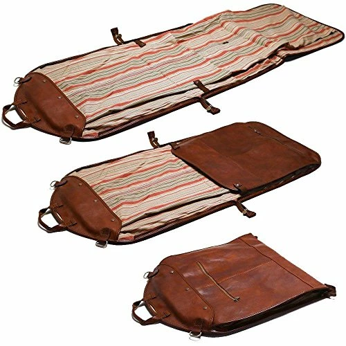 Floto Collection Brown Leather Garment Suit Bag 4 Floto Collection Brown Leather Garment Suit Bag - Image 2