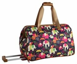 Lily Bloom Luggage Designer Pattern Suitcase Wheeled Duffel Carry On Bag (14in, Elephant Rain) -Luggage Sales Shop 51Wd0qIK5IL