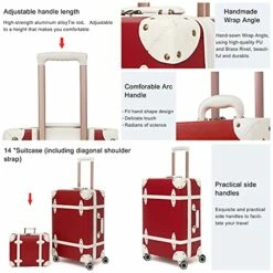 NZBZ Vintage Luggage Sets Of 4 Pieces, Carry On Cute Suitcase With Rolling Spinner Wheels TSA Lock Luggage 14"+20"+24"+28" (Cherry Red) -Luggage Sales Shop 51WfbZuXWES 94bea6e2 2ea6 4f08 9ea8 783a09d2d443
