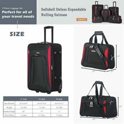 Flieks 5 Piece Luggage Set Deluxe Expandable Rolling Suitcase (black&red) -Luggage Sales Shop 51X0XPpqqzL 1b39f1d1 fc68 40b7 a56e f89a7f3095cf