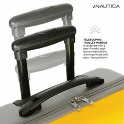 Nautica Hardside Carry On Luggage - 20 Inch Spinner Wheels Suitcase Lightweight Rolling Travel Bag For Under Seat, Yellow/Silver -Luggage Sales Shop 51YXv 2Bj Q9L