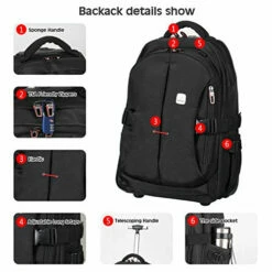 19” Rolling Carry-On Luggage Travel Duffel Bag For Men，Tsa Checkpoint Friendly Wheeled Backpack, -Luggage Sales Shop 51YogjuD4TL