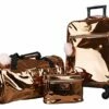 Vue Metallic Lightweight Spinner Carry On Luggage 3pc Carry On Set W/ 22" Luggage, Duffel Bag & Cosmetic Bag (Rose Gold) -Luggage Sales Shop 51ZRCENTYcL