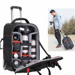 Convenient Photography Rolling Luggage Digital Shoulder Suitcase With Wheels Men Camera Cabin Trolley Travel Bags (Color : Small) -Luggage Sales Shop 51ZjeDsBFBL