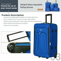 Flieks 5 Piece Luggage Set Deluxe Expandable Rolling Suitcase (blue&black) -Luggage Sales Shop 51ZqP5CYxmL