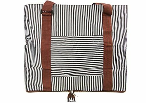 FakeFace Durable Waterproof Oxford Striped Travel Duffle Tote Carry On Duffel Bag For Women Men 7 FakeFace Durable Waterproof Oxford Striped Travel Duffle Tote Carry On Duffel Bag For Women Men - Image 5