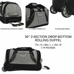 TPRC 30" Durable Rip-Stop Nylon Rolling Luggage Duffel Bag, 30 Inch, Gray -Luggage Sales Shop 51 2BGFjAHiGL
